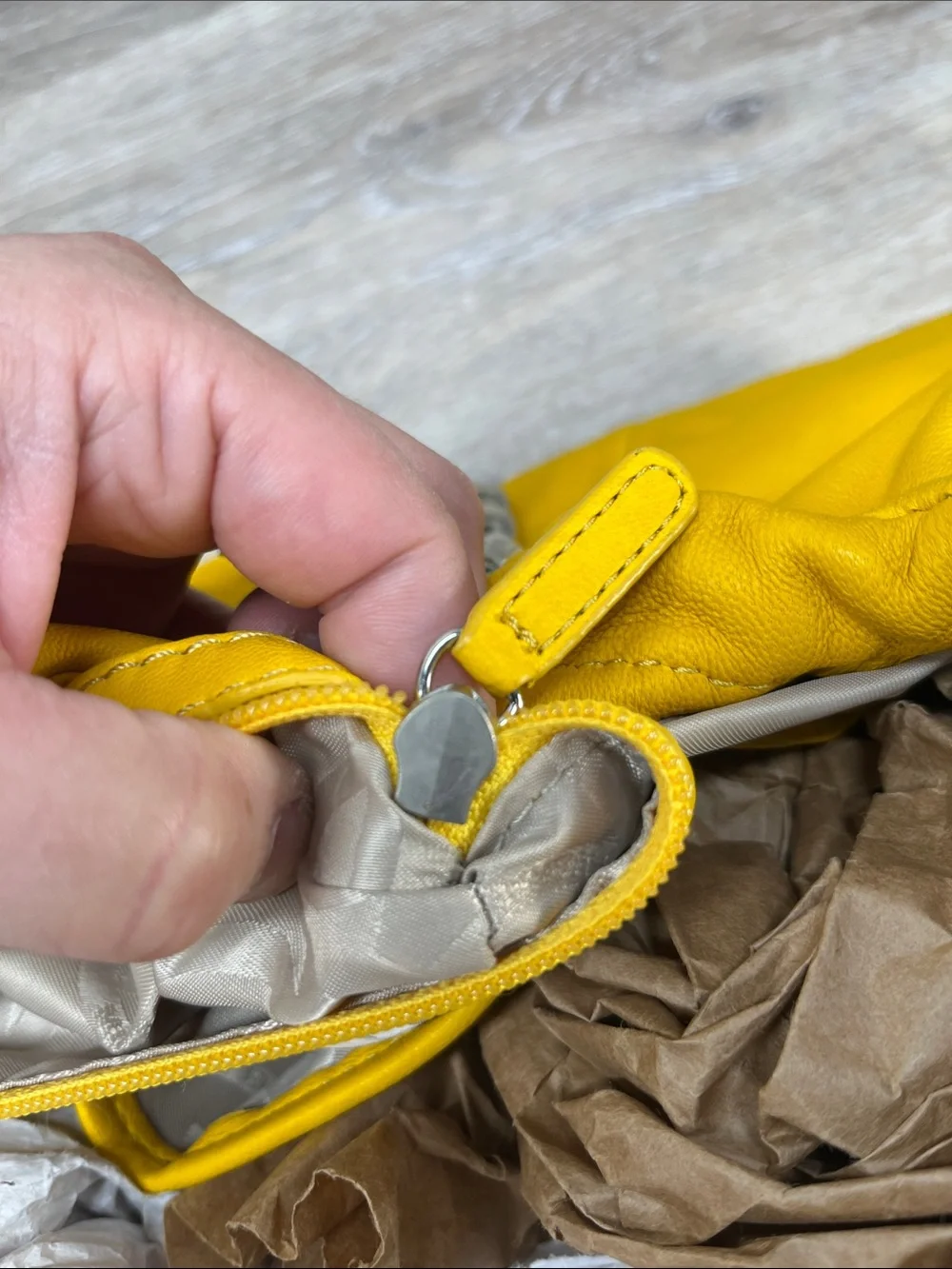 Michael Kors Yellow Pleated Shoulder Bag with Chain Detail